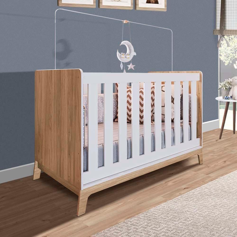 Berço Mini Cama 3 Em 1 68cm x 133cm Itapuã Branco Huntley Shop Jm - Branco