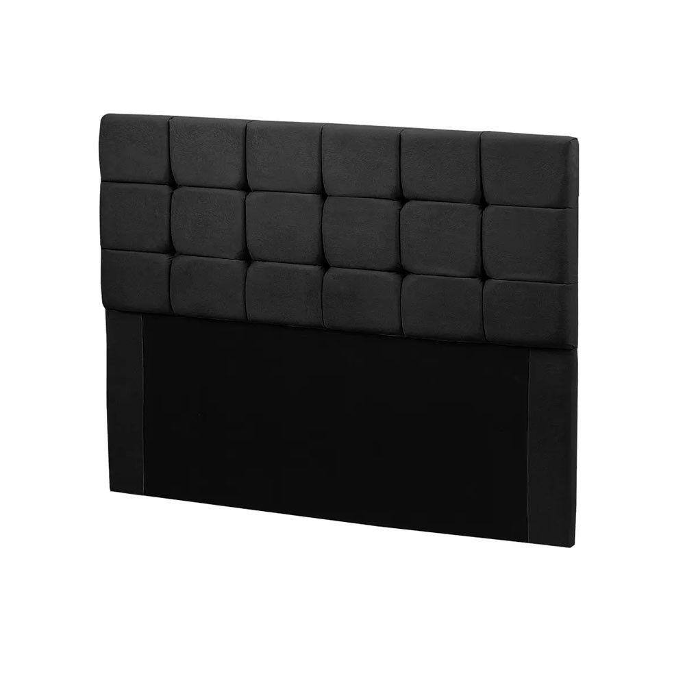 Cabeceira Julia Cama Box Casal 140cm Estofada em Veludo Preto Star Confort