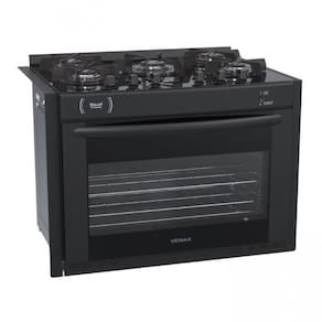 Fogao de Embutir 5 Bocas Venax Gaudi Prisma Vitreo Bl Venax