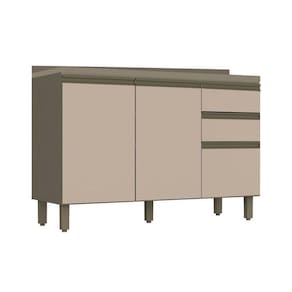 Balcão De Cozinha Connect 3 Portas E 2 Gavetas C/tampo Duna/cristal - Henn