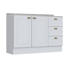 Balcão De Cozinha Modulado Americana 2 Portas E 3 Gavetas C/tampo Branco - Henn