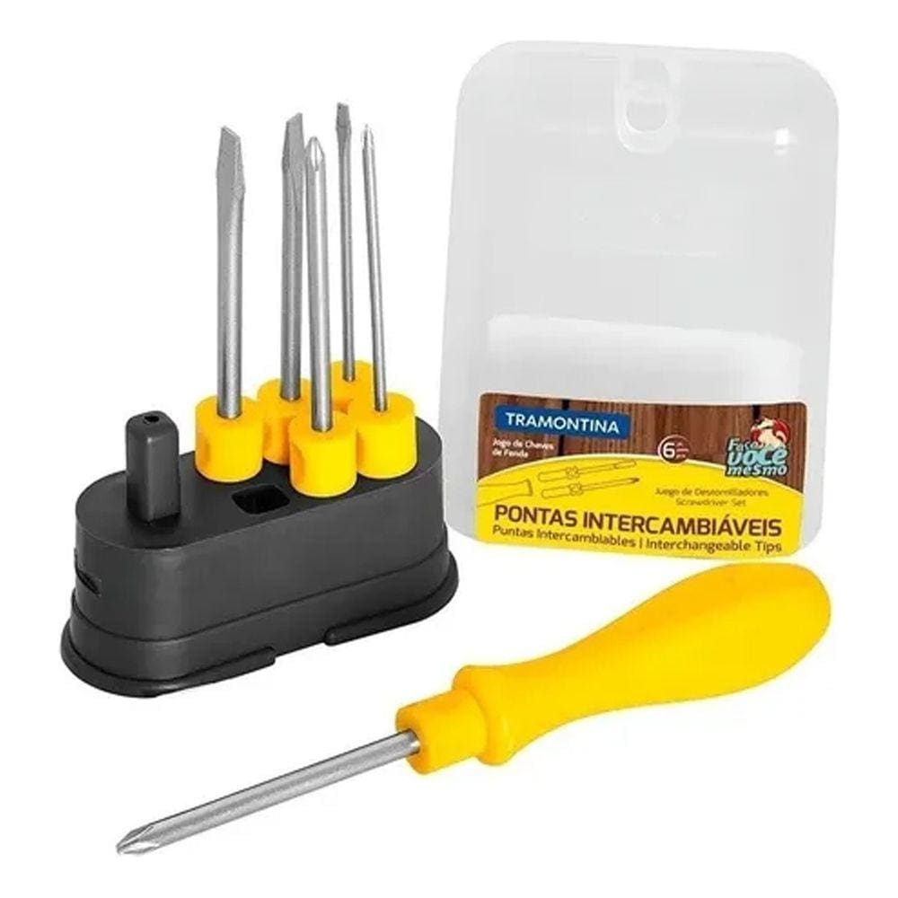 Conjunto Chaves Pontas Intercambiáveis 6pçs fenda/ philips