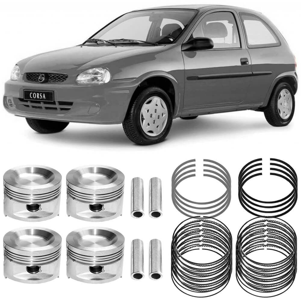 Kit Pistão Anel 0.50 Chevrolet Corsa 1.0 96 a 2002 Gasolina Metal Leve