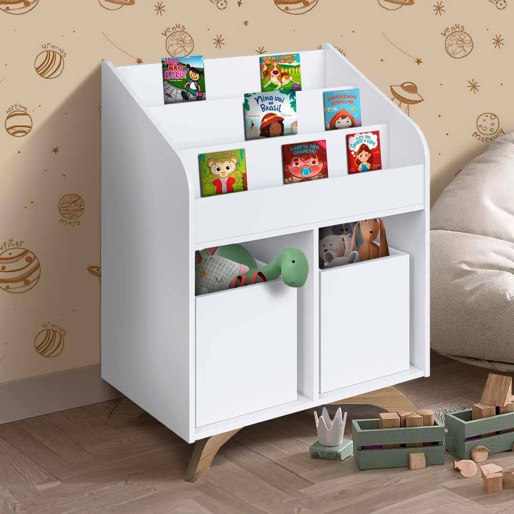 Expositor Livreiro Infantil Com 2 Cubos Brancos Aron Shop Jm - Branco