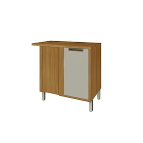 Balcão De Cozinha Modulado Canto Reto Imperatriz 1 Porta C/ Tampo Freijo/off White - Nesher