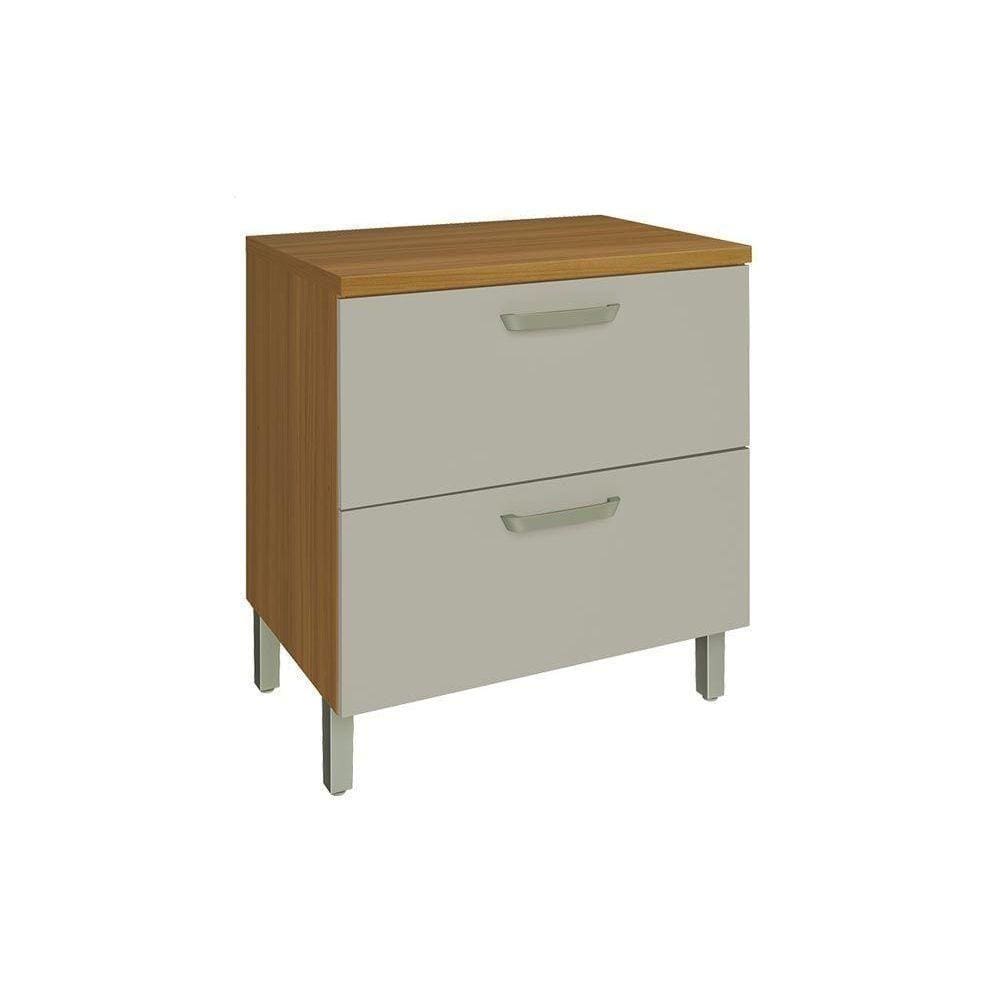 Balcão De Cozinha Modulado Princesa 1 Porta E 1 Gaveta C/ Tampo Freijo/off White - Nesher