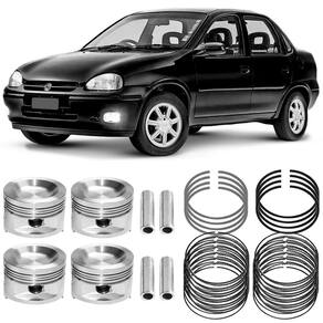 Kit Pistão Anel 0.50 Corsa Sedan 1.0 8v 99 A 2005 Gasolina