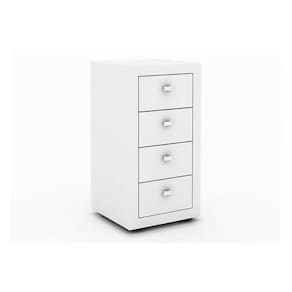 Gaveteiro P/ Escritório Me4133 C/ 4 Gavetas E Rodízios Branco - Tecno Mobili