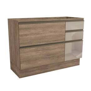 Balcão De Cozinha Modulado Maxxi G747 1 Portas E 4 Gavetas C/ Vidro S/ Tampo Nogal - Kappesberg