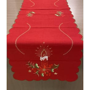 Caminho de Mesa Natal Bordado Vermelho 45 x 1,40 Multi Trade