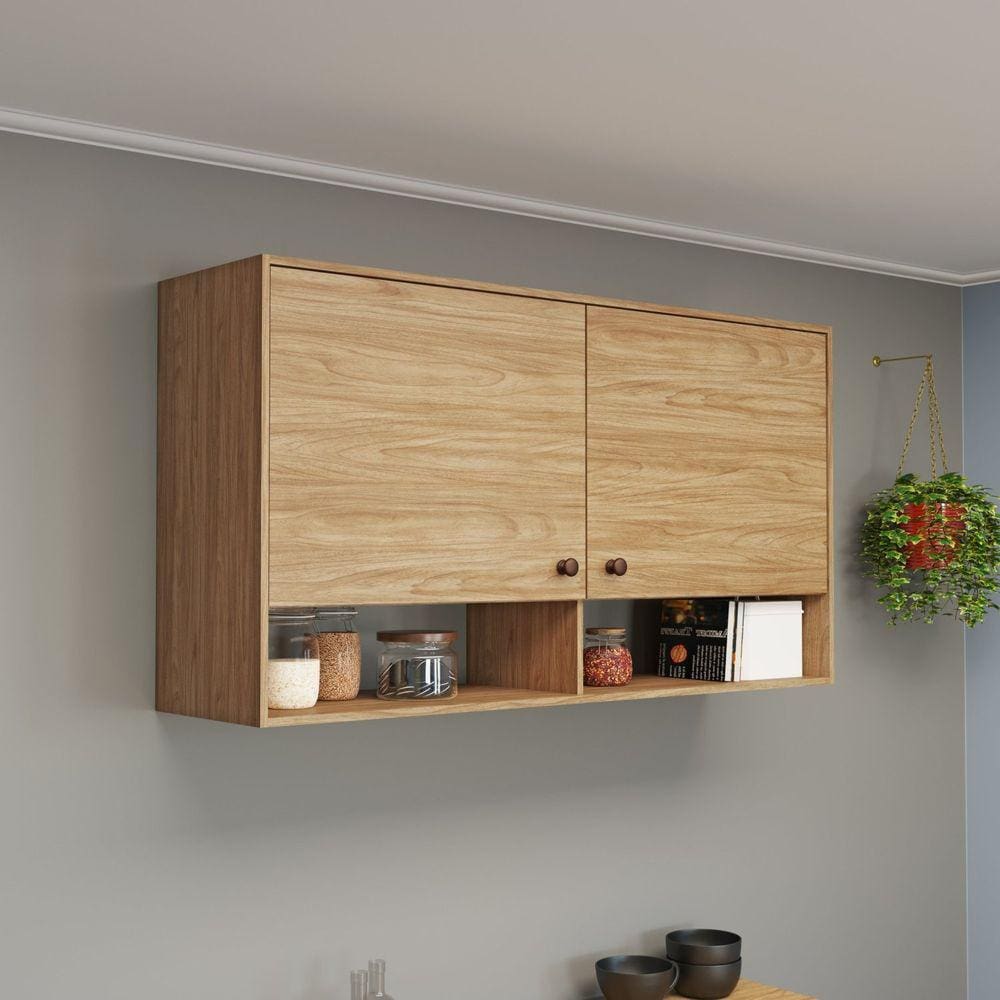 Armário Aéreo 2 Portas 120 cm Torino Mel