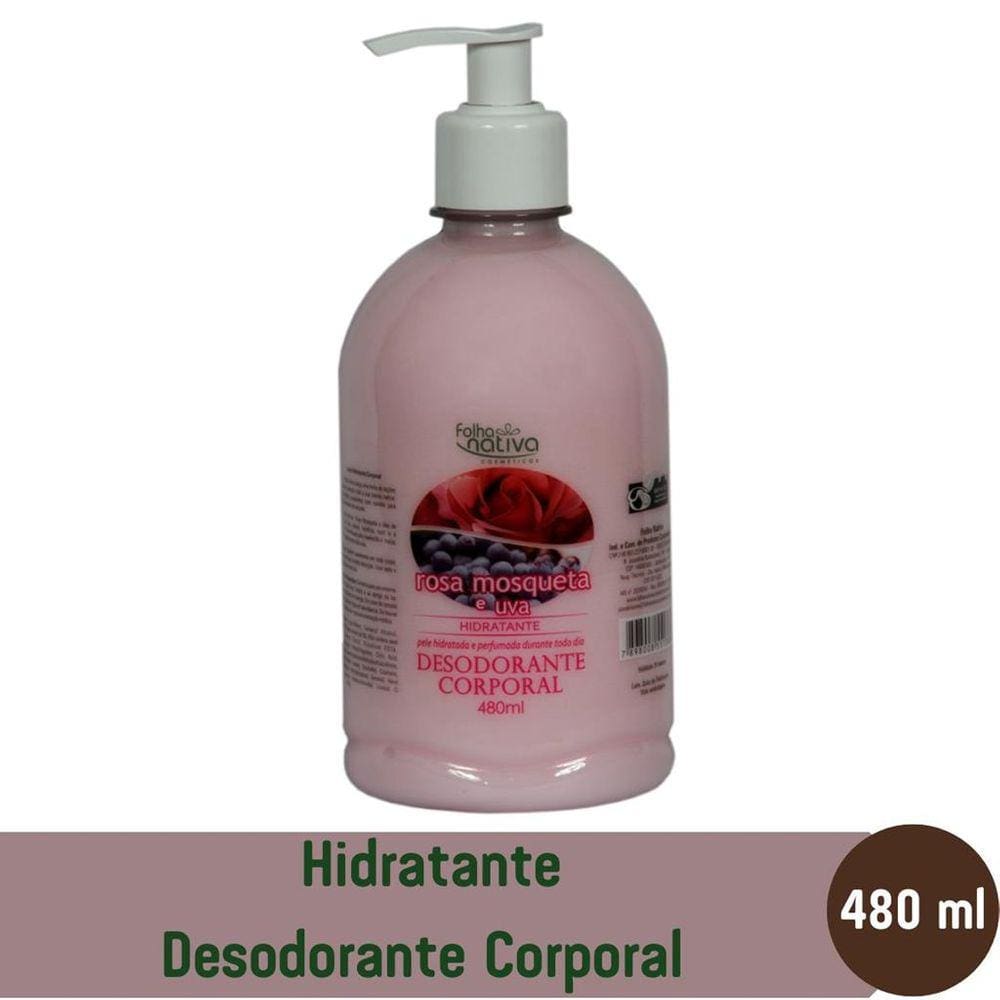 Hidratante Corporal Rosa Mosqueta e Uva Folha Nativa 480ml