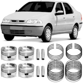 Kit Pistão Anéis 0.60 Fiat Siena 1.0 2003 a 2010 Metal Leve