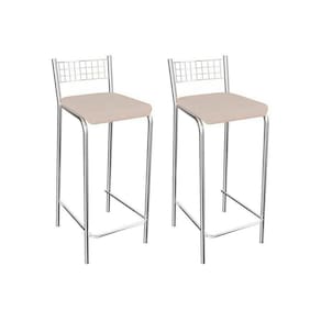 Kit 2 Banquetas Sala Jantar Gênova 1b705cr 2 Un Cromado/courano Nude - Kappesberg