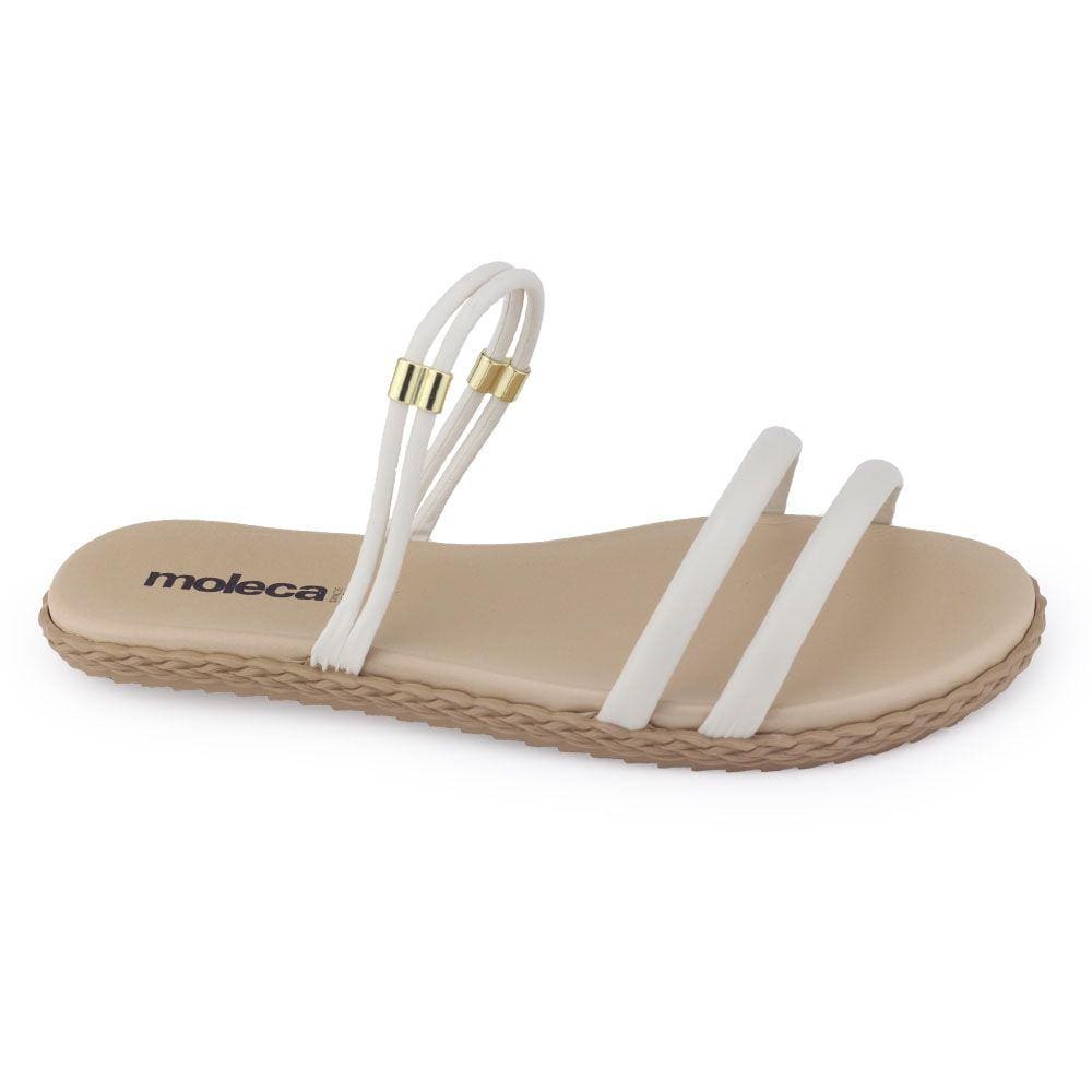 Chinelo feminino Moleca 5452.130 tiras strech rasteirinha