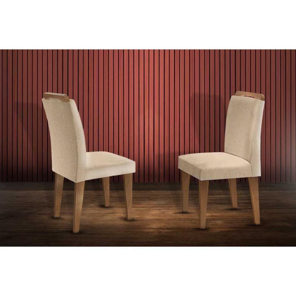 Kit 2 Cadeiras Imbuia Linho Turim