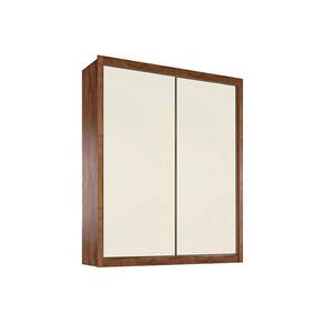 Guarda Roupa Casal 2 Portas De Correr E 4 Gavetas Zurique Braúna/Off White - Europa