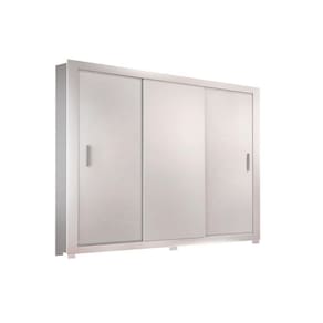 Guarda Roupa Casal 3 Portas De Correr E 4 Gavetas C/ Pés Veneza Branco - Rufato