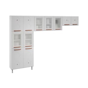 Kit De Cozinha Modulada 3 Peças Mirage New (2 Armários + 1 Paneleiro) Cpt113 Branco - Telasul