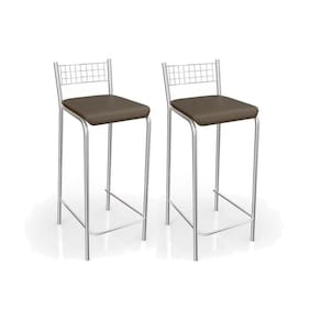 Kit 2 Banquetas Sala Jantar Gênova 2b705cr 2 Un Cromado/marrom - Kappesberg