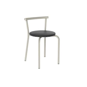 Kit 2 Banquetas Sala Jantar 105 2 Un Prata - Assento Courano Preto - Carraro
