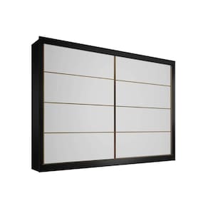 Guarda Roupa Casal 2 Portas De Correr E 6 Gavetas Sevilha Branco/Preto - Europa