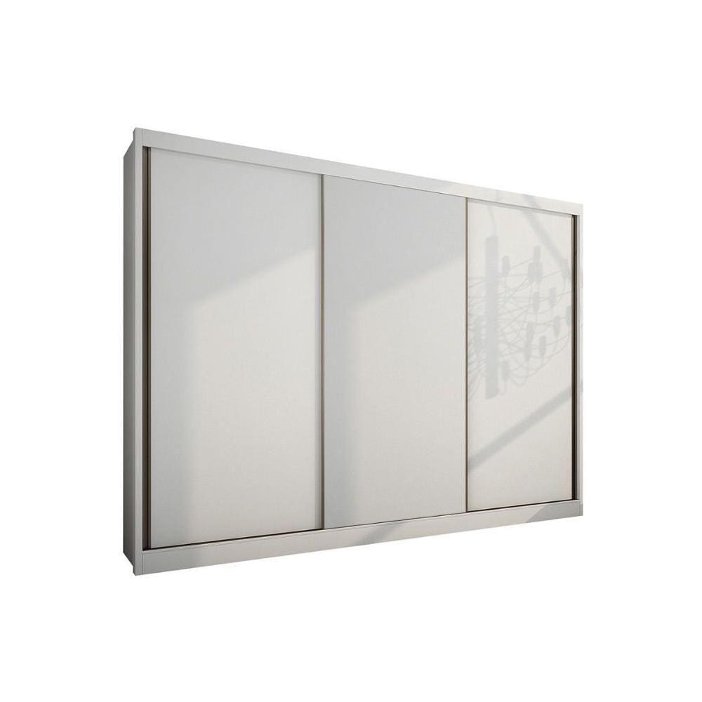 Guarda Roupa 3 Portas De Correr E 6 Gavetas Sollo Plus Branco - Novo Horizonte