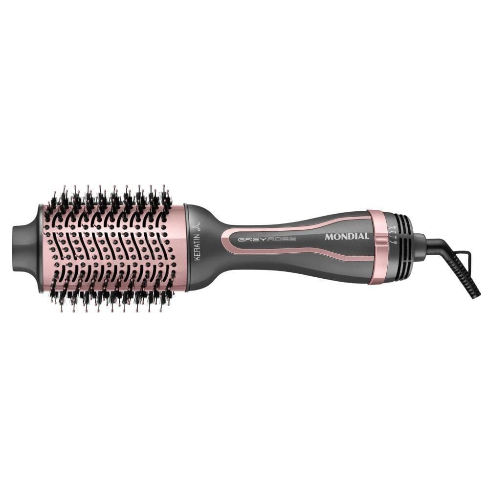 Escova Secadora Mondial Keratin Bivolt 1200w Grafite Rosa ES-11-BI