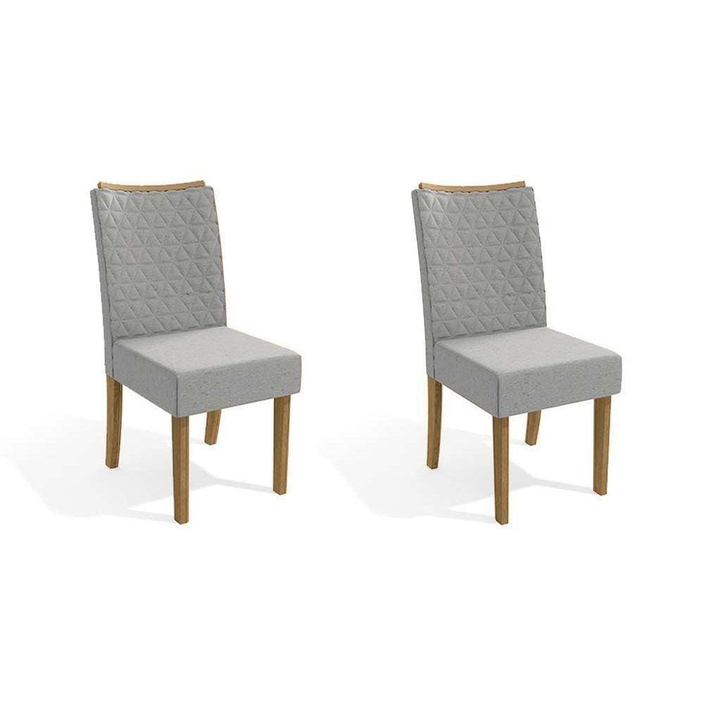 Cadeira Sala de Jantar 2Cad129Md Kit Freijó Linho Caqui