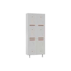Paneleiro De Cozinha Mirage New 6 Portas (2 C/ Vidro) 80cm Branco - Telasul