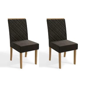 Cadeira Sala de Jantar 2Cad149 Kit Freijó Veludo Chumbo