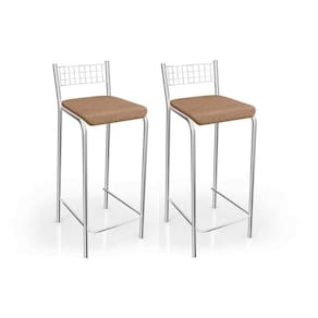 Kit 2 Banquetas Sala Jantar Gênova B705cr Un Cromada/capuccino - Kappesberg