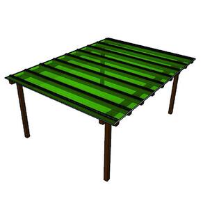 Cobertura Policarbonato Alveolar Verde 4mm - 4,00m x 3,00m - Perfis Naturais