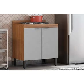 Balcão De Cozinha Firenze 2 Portas 80cm Amendola/nude Prime Tx - Demóbile