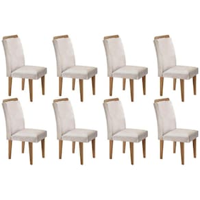 Cadeira Sala de Jantar Kit Imbuia Veludo Creme