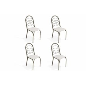 Cadeira Sala de Jantar Holanda 4C009Nk Kit 4 Un Níquel Courano Branco
