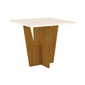 Mesa Para Cozinha Vértice + Tampo Madeirado 90x90cm Nature-off White - Henn