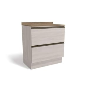 Balcão De Cozinha Maxxi G755 2 Gavetas C/ Tampo Branco/nogal - Kappesberg