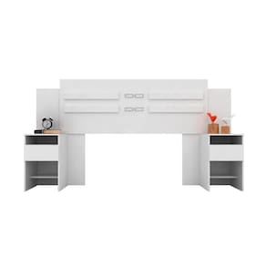 Cabeceira Cama Box Madeirado Casal Triunfo C/ 2 Gavetas Branco - Demóbile