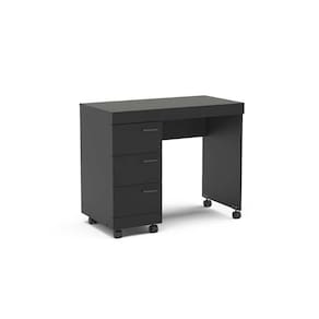 Mesa Escrivaninha Juvenil Osaka C/ 3 Gavetas E Rodízios Preto - Politorno