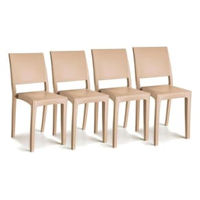 Cadeira Sala de Jantar Hydra Uz4002 Kit 4 Un Freijó Suede Capuccino