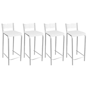 Banqueta De Cozinha Gênova 1b705cr 4 Un Cromado/courano Branco - Kappesberg