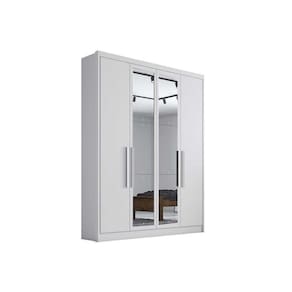 Guarda Roupa 4 Portas E 3 Gavetas C/ Espelho Moderni Branco - Novo Horizonte