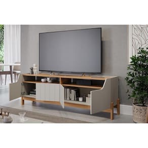 Home Para Tv Moema Até 70" C- 4 Portas E 2 Nichos Grafite-nature - Permóbili