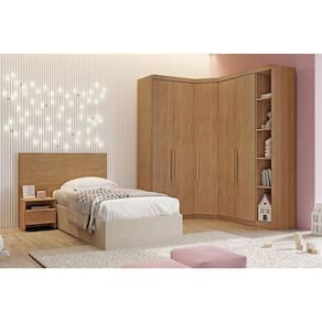 Guarda Roupa Solteiro Rizon Qc210 5 Peças Cumaru - Novo Horizonte