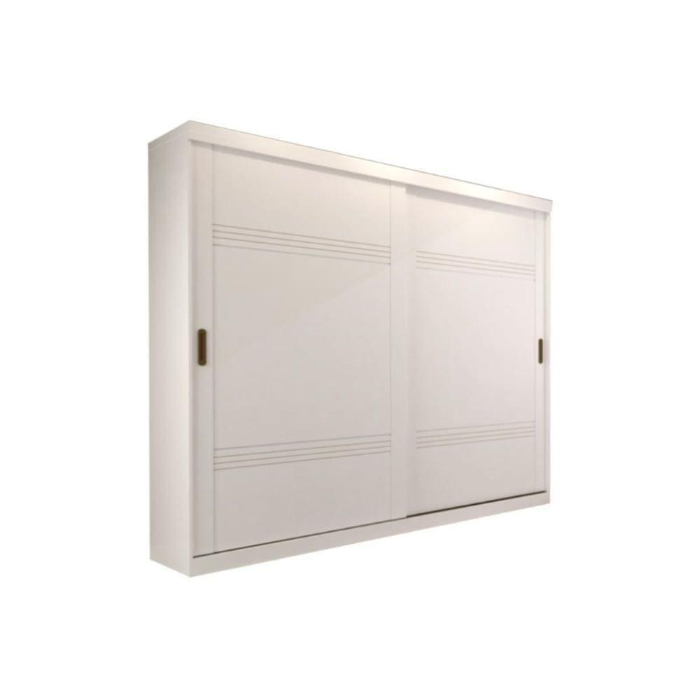 Guarda Roupas 2 Portas De Correr Blumenau C/ De Correr E 4 Gavetas Branco-Panan