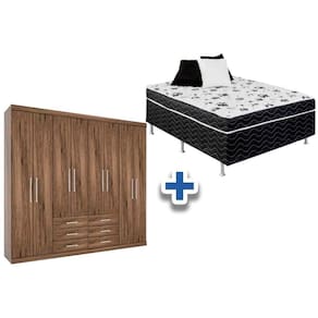 Cama Box Conjugada Casal Union Ortobom + Guarda Roupa Master 8.6 Demolição