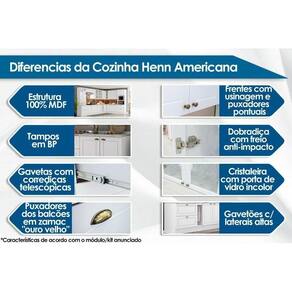 Cristaleira De Cozinha Americana C/ 2 Portas (2 C/vidro) C/ 2 Gavetas 71,5cm Branco/nature - Henn