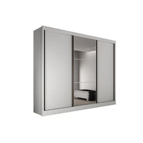 Guarda Roupa Casal 3 Portas E 6 Gavetas C/ 1 Espelho Diamond/Toulon Plus Branco - Novo Horizonte