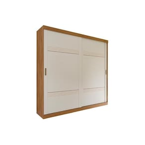 Guarda Roupa Casal 2 Portas De Correr E 4 Gavetas Blumenau Avelã/Off White - Panan